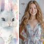 Preview: White Rabbit - Eigenproduktion von Graustufen-Stoffe